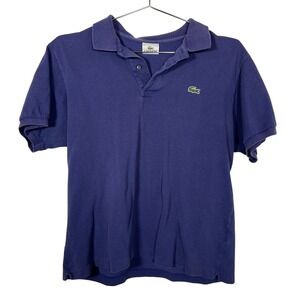 Classic Purple Lacoste Polo Shirt Short Sleeve Pique Cotton Medium